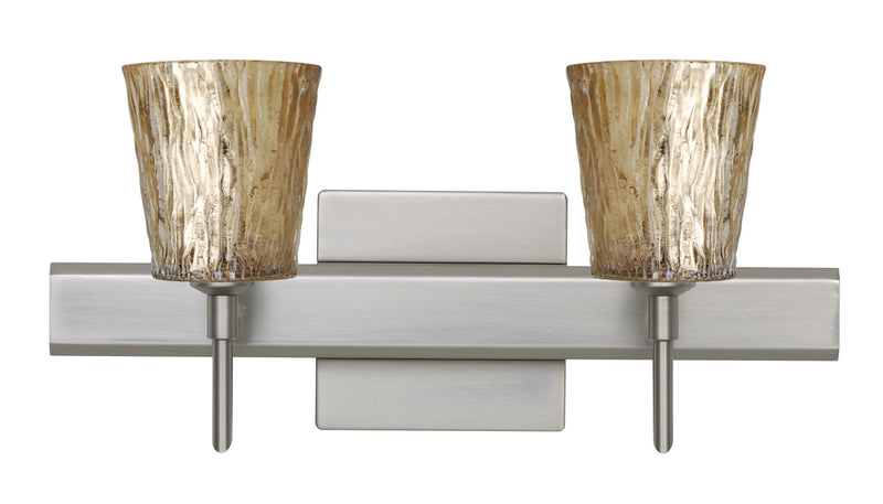 Besa 2SW-5125GF-SN-SQ Wall Sconce, Satin Nickel