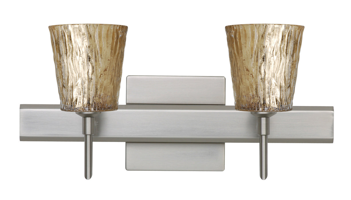 Besa 2SW-5125GF-SN-SQ Wall Sconce, Satin Nickel