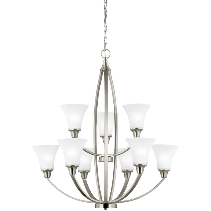 Generation Lighting 3113209EN3-962 Nine Light Chandelier, Brushed Nickel