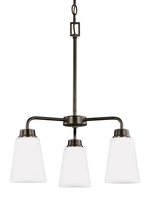 Generation Lighting 3115203EN3-710 Three Light Chandelier, Bronze