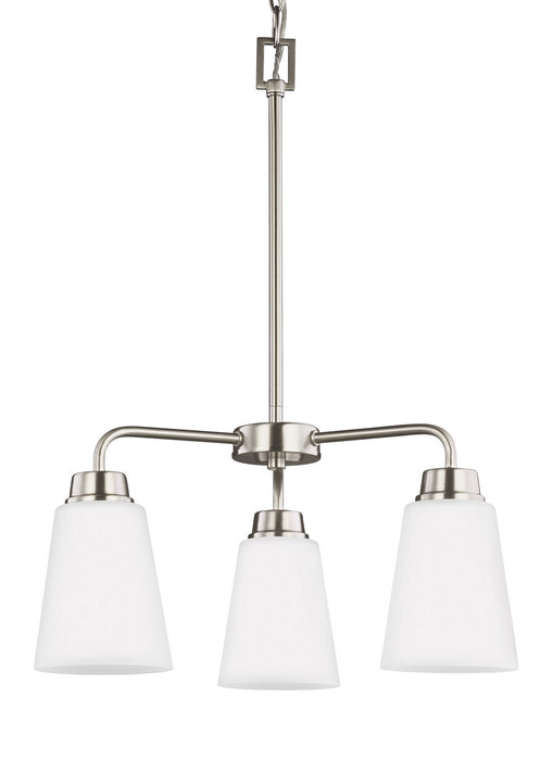 Generation Lighting 3115203EN3-962 Three Light Chandelier, Brushed Nickel