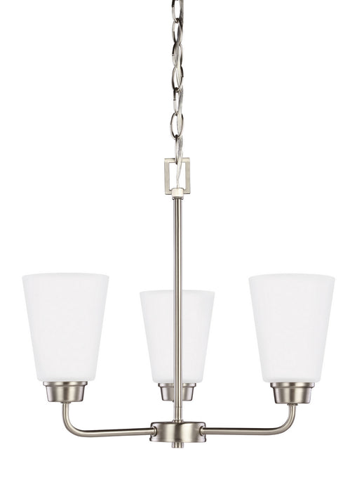 Generation Lighting 3115203EN3-962 Three Light Chandelier, Brushed Nickel