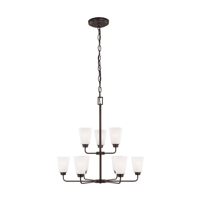 Generation Lighting 3115209-710 Nine Light Chandelier, Bronze