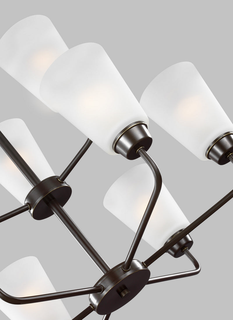 Generation Lighting 3115209EN3-710 Nine Light Chandelier, Bronze