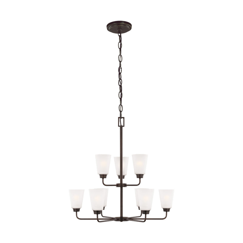 Generation Lighting 3115209EN3-710 Nine Light Chandelier, Bronze