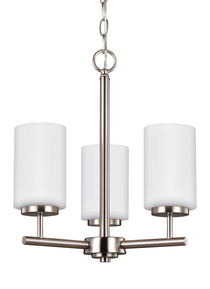 Generation Lighting 31160-962 Three Light Chandelier, Brushed Nickel