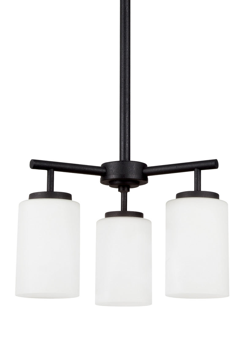 Generation Lighting 31160EN3-112 Three Light Chandelier, Midnight Black