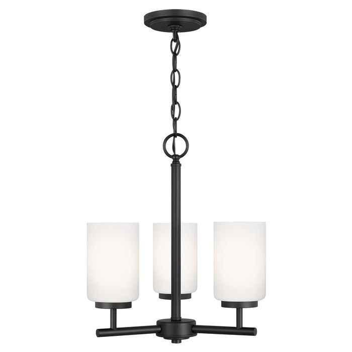 Generation Lighting 31160EN3-112 Three Light Chandelier, Midnight Black
