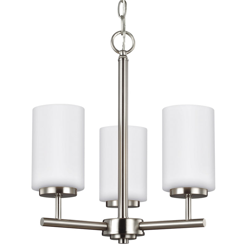 Generation Lighting 31160EN3-962 Three Light Chandelier, Brushed Nickel