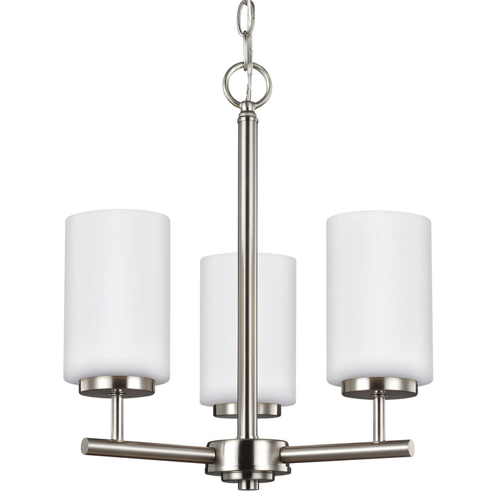 Generation Lighting 31160EN3-962 Three Light Chandelier, Brushed Nickel