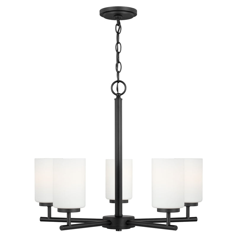 Generation Lighting 31161EN3-112 Five Light Chandelier, Midnight Black