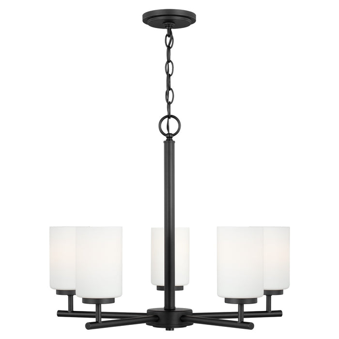 Generation Lighting 31161EN3-112 Five Light Chandelier, Midnight Black