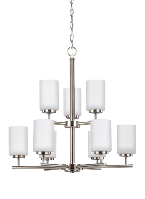 Generation Lighting 31162-962 Nine Light Chandelier, Brushed Nickel