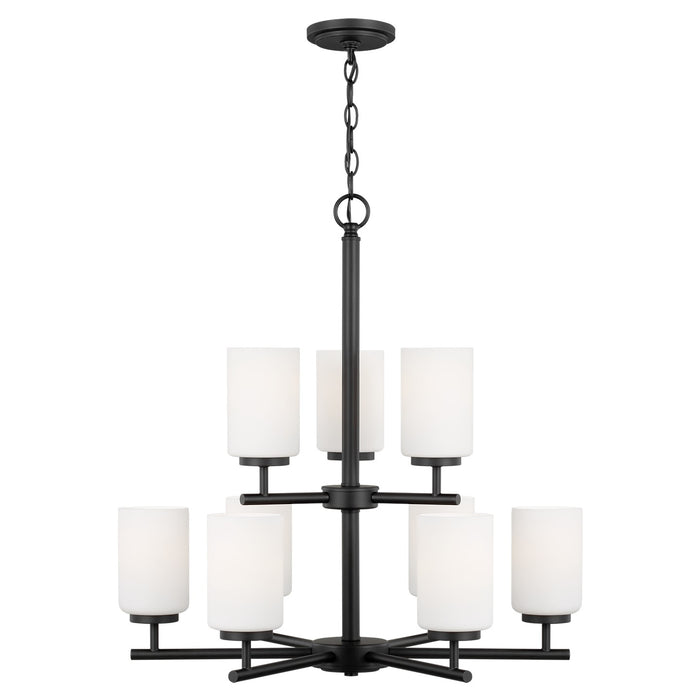 Generation Lighting 31162EN3-112 Nine Light Chandelier, Midnight Black