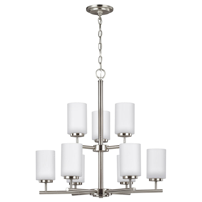 Generation Lighting 31162EN3-962 Nine Light Chandelier, Brushed Nickel