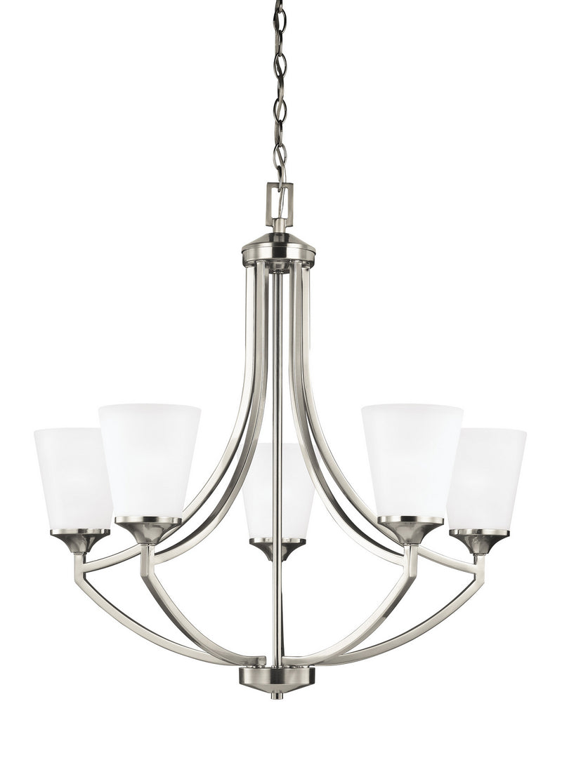 Generation Lighting 3124505EN3-962 Five Light Chandelier, Brushed Nickel