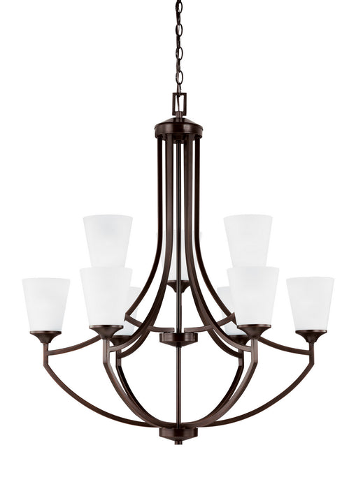 Generation Lighting 3124509EN3-710 Nine Light Chandelier, Bronze