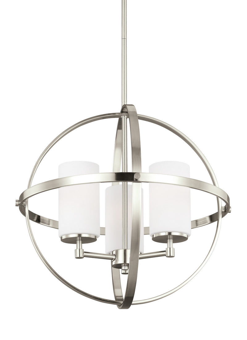 Generation Lighting 3124603EN3-962 Three Light Chandelier, Brushed Nickel
