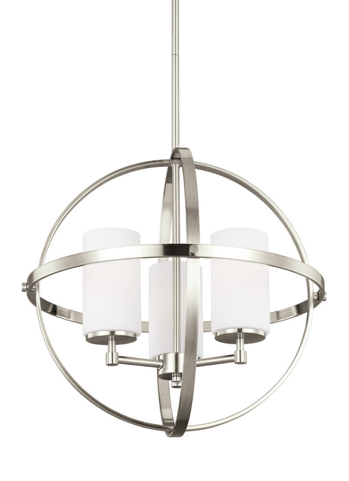 Generation Lighting 3124603EN3-962 Three Light Chandelier, Brushed Nickel
