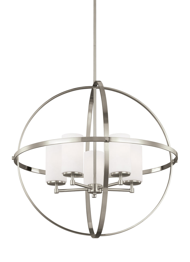 Generation Lighting 3124605EN3-962 Five Light Chandelier, Brushed Nickel