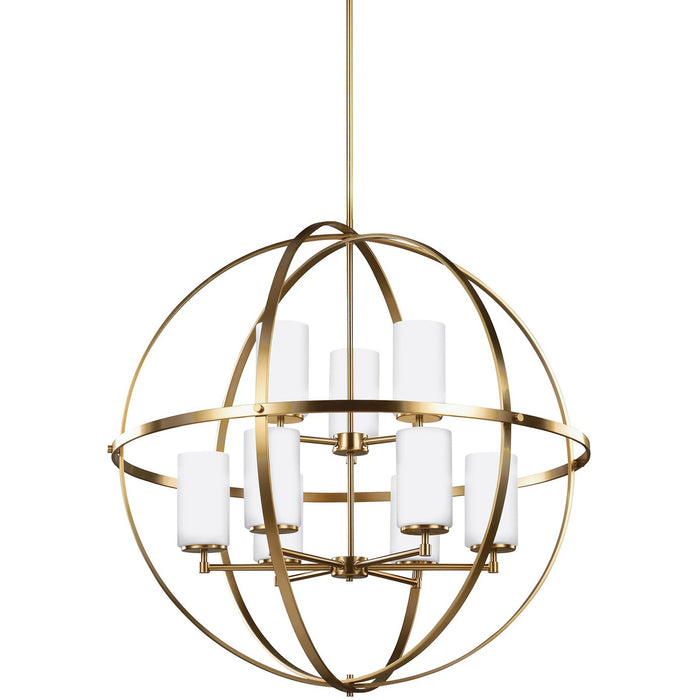 Generation Lighting 3124609EN3-848 Nine Light Chandelier, Satin Brass