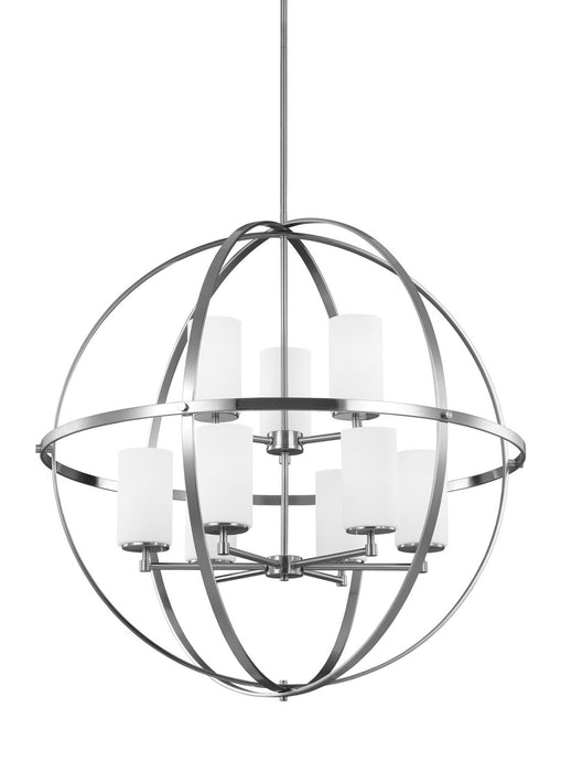 Generation Lighting 3124609EN3-962 Nine Light Chandelier, Brushed Nickel