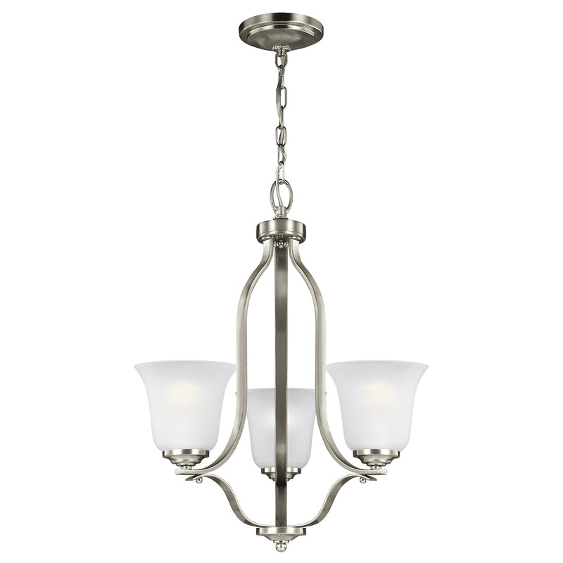 Generation Lighting 3139003-962 Three Light Chandelier, Brushed Nickel