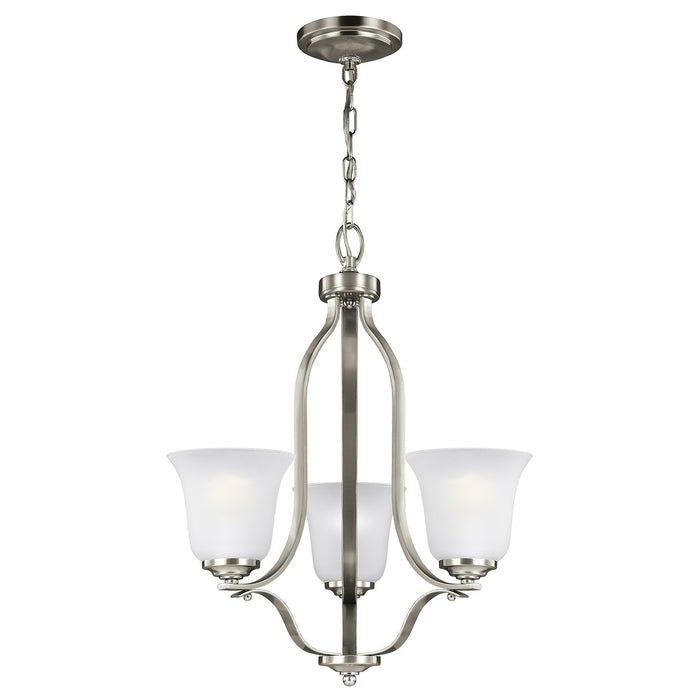 Generation Lighting 3139003-962 Three Light Chandelier, Brushed Nickel