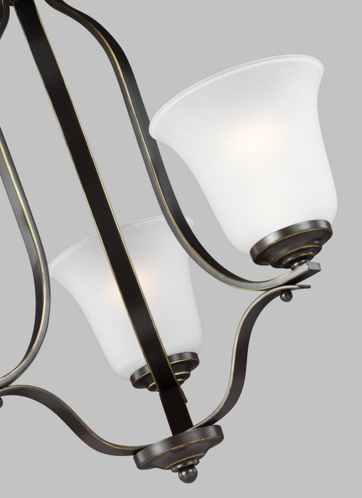 Generation Lighting 3139003EN3-710 Three Light Chandelier, Bronze