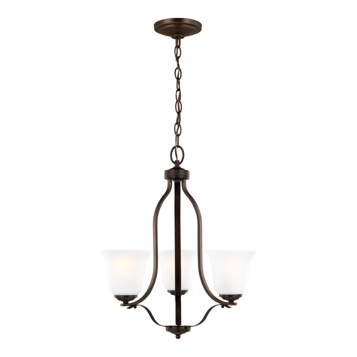 Generation Lighting 3139003EN3-710 Three Light Chandelier, Bronze