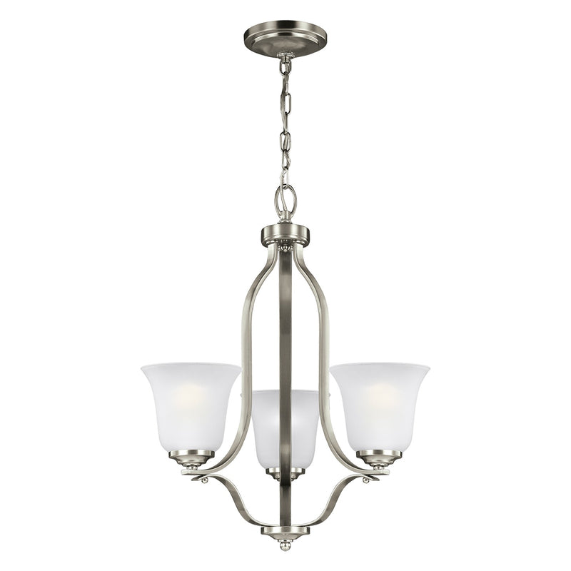 Generation Lighting 3139003EN3-962 Three Light Chandelier, Brushed Nickel