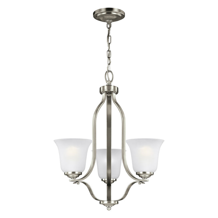Generation Lighting 3139003EN3-962 Three Light Chandelier, Brushed Nickel