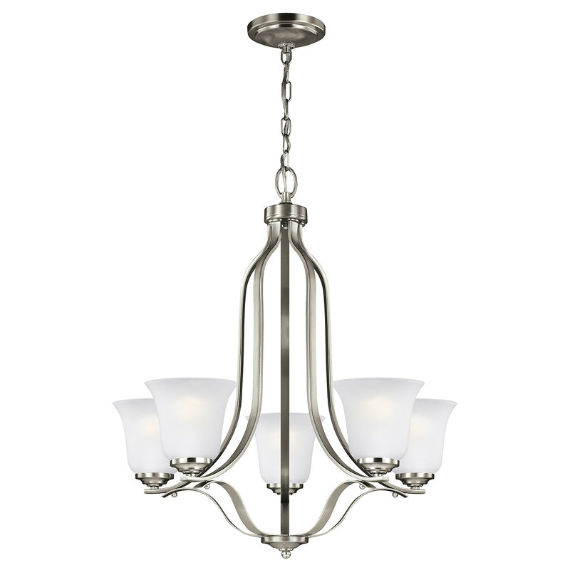 Generation Lighting 3139005-962 Five Light Chandelier, Brushed Nickel