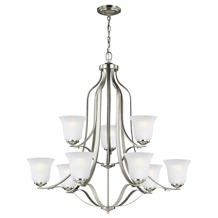 Generation Lighting 3139009-962 Nine Light Chandelier, Brushed Nickel