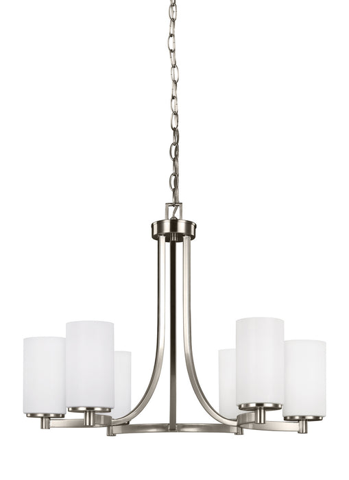 Generation Lighting 3139106-962 Six Light Chandelier, Brushed Nickel