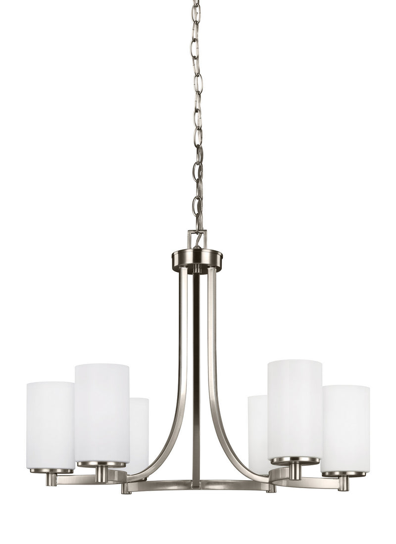 Generation Lighting 3139106EN3-962 Six Light Chandelier, Brushed Nickel
