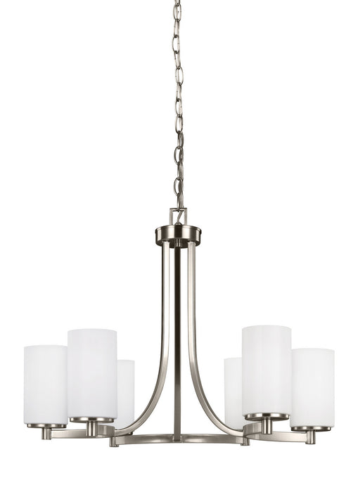 Generation Lighting 3139106EN3-962 Six Light Chandelier, Brushed Nickel