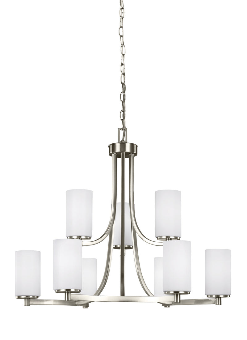 Generation Lighting 3139109-962 Nine Light Chandelier, Brushed Nickel