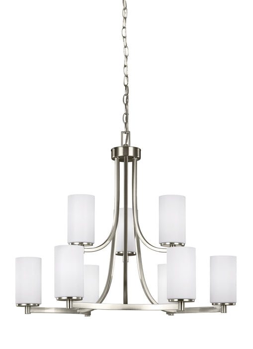 Generation Lighting 3139109-962 Nine Light Chandelier, Brushed Nickel