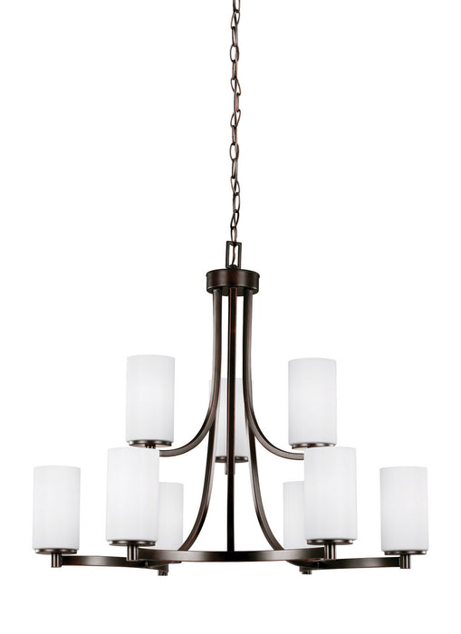 Generation Lighting 3139109EN3-710 Nine Light Chandelier, Bronze