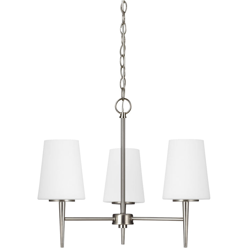 Generation Lighting 3140403EN3-962 Three Light Chandelier, Brushed Nickel