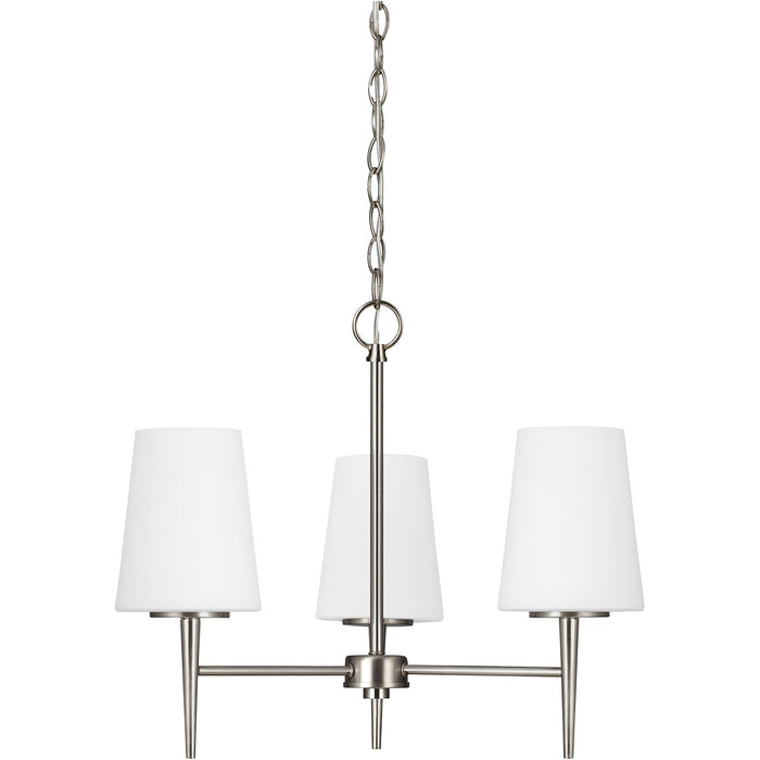 Generation Lighting 3140403EN3-962 Three Light Chandelier, Brushed Nickel