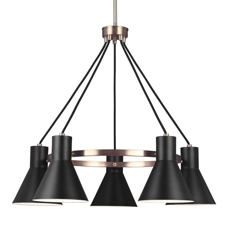 Generation Lighting 3141305-848 Five Light Chandelier, Satin Brass