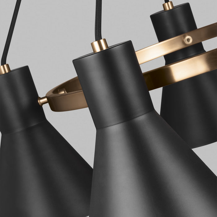 Generation Lighting 3141305-848 Five Light Chandelier, Satin Brass