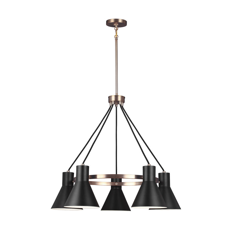 Generation Lighting 3141305-848 Five Light Chandelier, Satin Brass