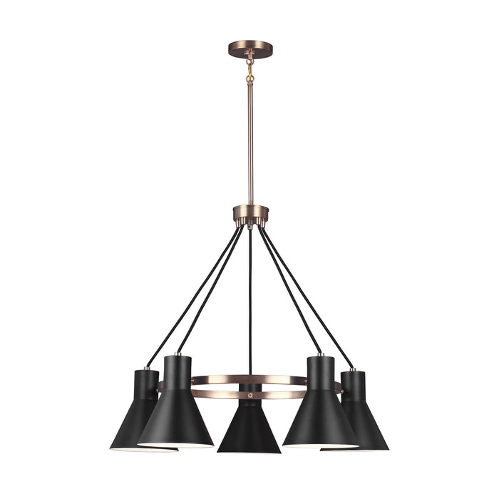 Generation Lighting 3141305-848 Five Light Chandelier, Satin Brass