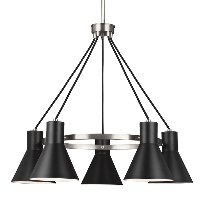 Generation Lighting 3141305-962 Five Light Chandelier, Brushed Nickel