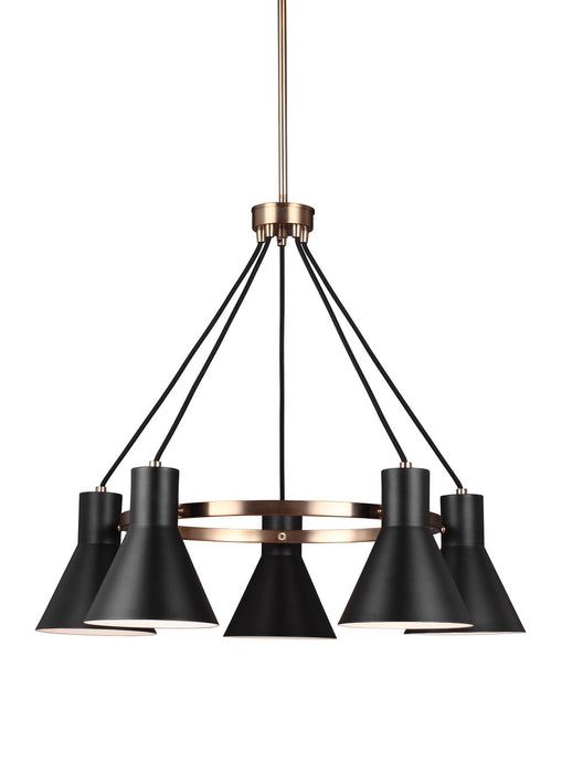 Generation Lighting 3141305EN3-848 Five Light Chandelier, Satin Brass