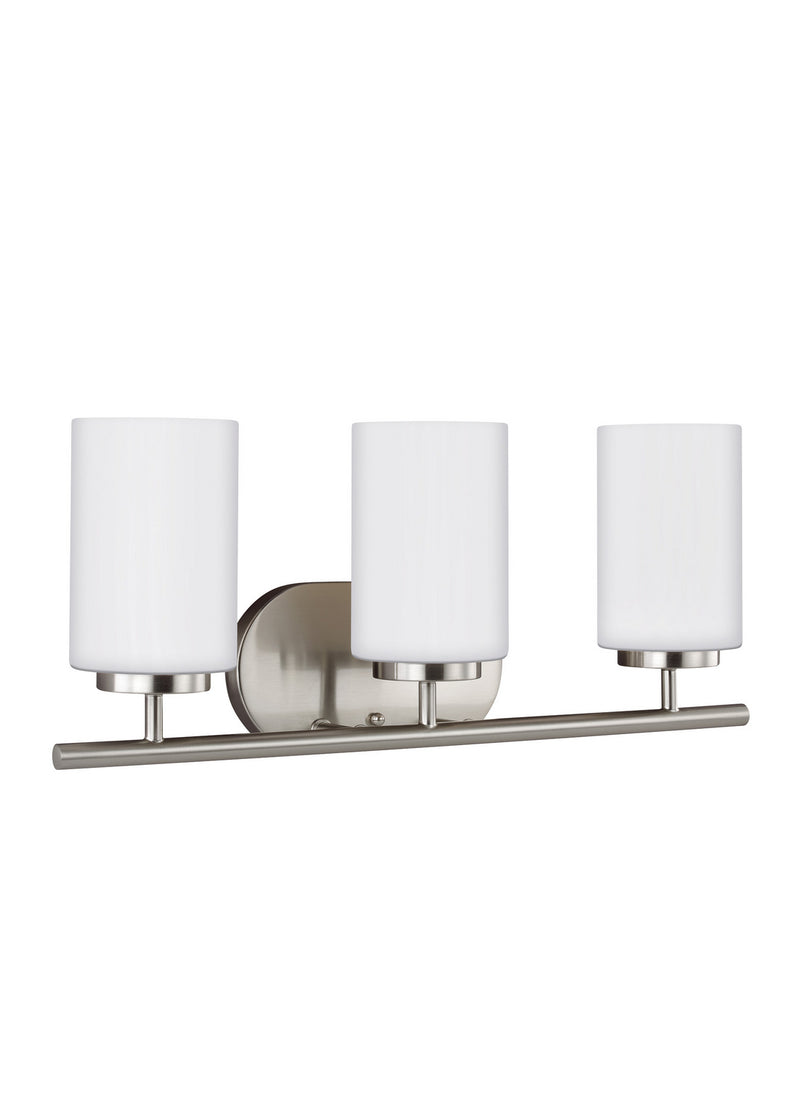 Generation Lighting 41162EN3-962 Three Light Wall / Bath, Brushed Nickel