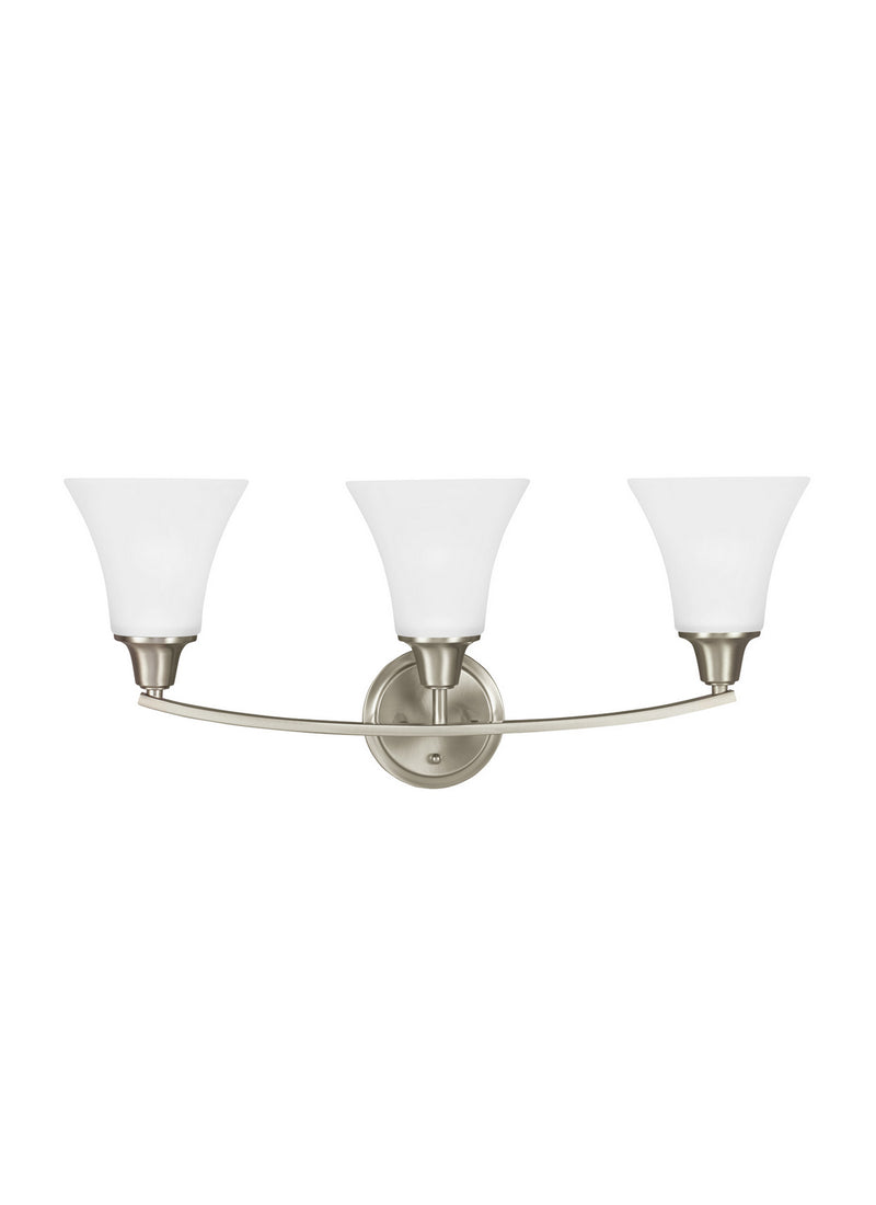 Generation Lighting 4413203EN3-962 Three Light Wall / Bath, Brushed Nickel